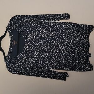 J. Jill Wearever Navy 3/4 Sleeve Slinky Top Sz S Flowy Travel Comfy